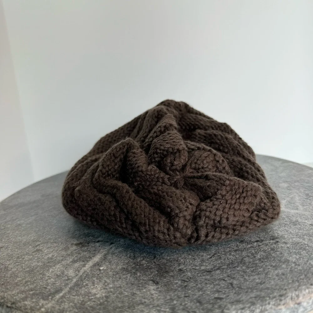 C.C. Originals Dark Purple Knit Beanie BallCap Hat